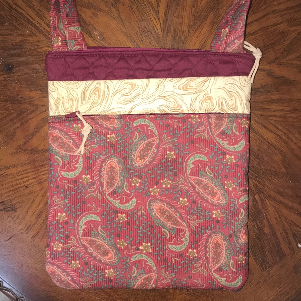 Paisley crossbody purse.